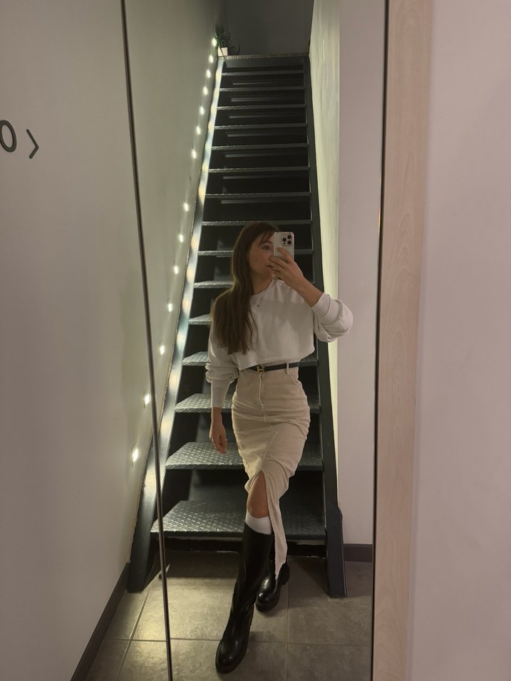 Zara krem  kalem etek - Görsel 2