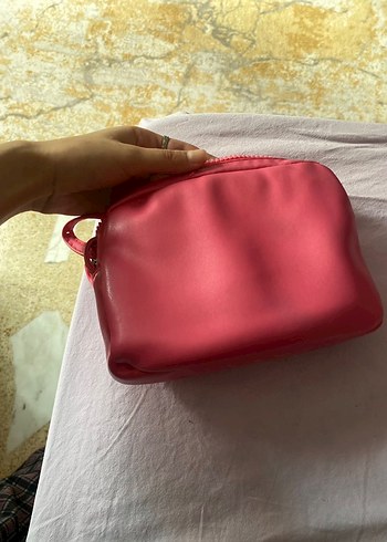 Pembe Deri Kadın Mini Çapraz Çanta - Görsel 3