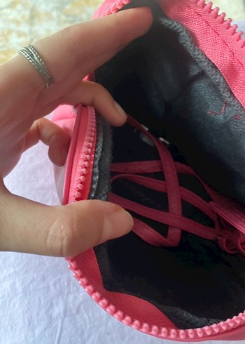 Pembe Deri Kadın Mini Çapraz Çanta - Görsel 2