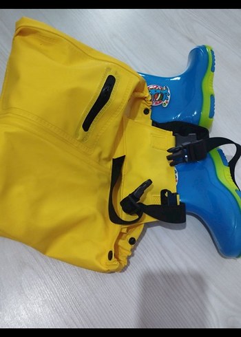 Sarı Erkek Çocuk Su Geçirmez Tulum çizmeli amerikanın alindi - Görsel 3