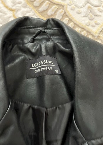 LC Waikiki Kadın Siyah Deri Biker Ceket