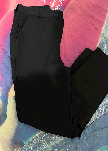 Lacivert Regular Fit Midi Kumaş Pantolon