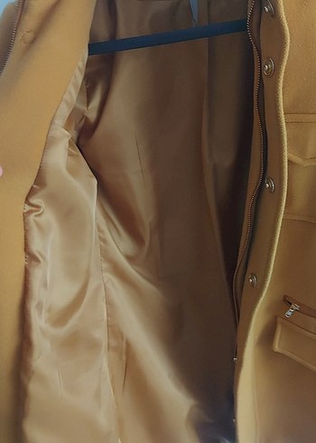 Düğmeli hardal Süet Kadın Ceket - Görsel 6