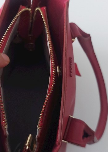 Bordo Deri Kadın Çanta - Görsel 7