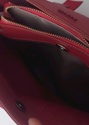 Bordo Deri Kadın Çanta - Görsel 9