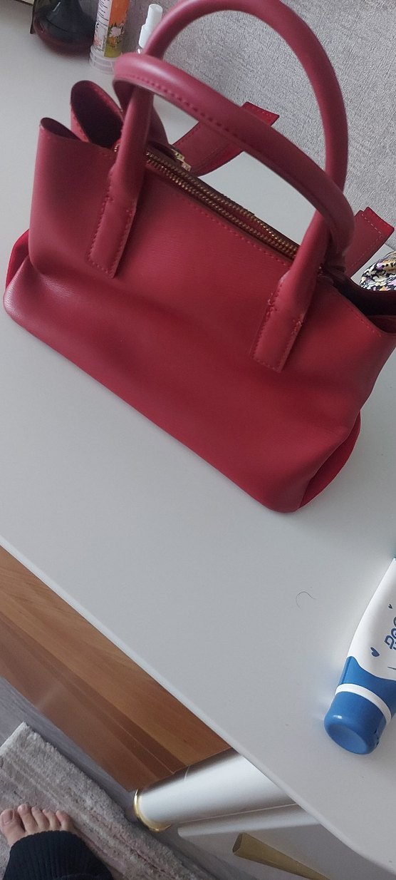 Bordo Deri Kadın Çanta - Görsel 4