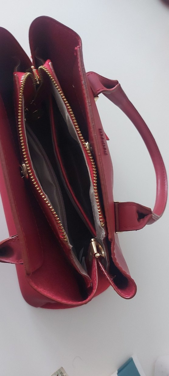 Bordo Deri Kadın Çanta - Görsel 5