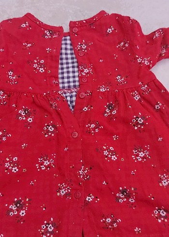 Kız Çocuk Kırmızı Uzun Kollu Elbise - Görsel 3