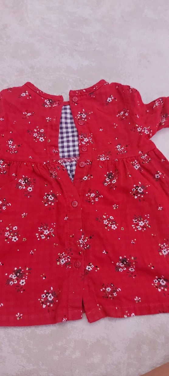 Kız Çocuk Kırmızı Uzun Kollu Elbise - Görsel 3