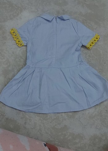 Sarı Fırfırlı Kız Çocuk Elbise - Görsel 2