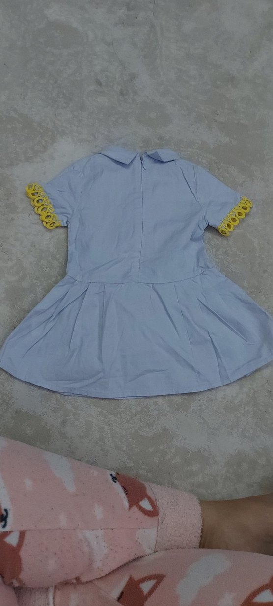 Sarı Fırfırlı Kız Çocuk Elbise - Görsel 2