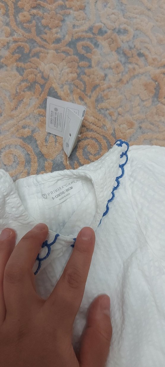 Nakışlı Beyaz Kız Bluzu ve şortlu takim - Görsel 4