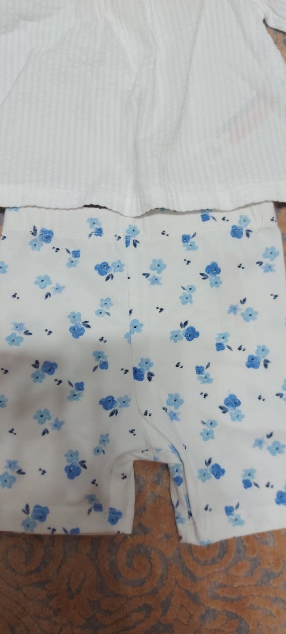 Nakışlı Beyaz Kız Bluzu ve şortlu takim - Görsel 3