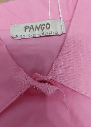 Panco Kız Çocuk Pembe Kısa Kollu Gömlek elbise - Görsel 3