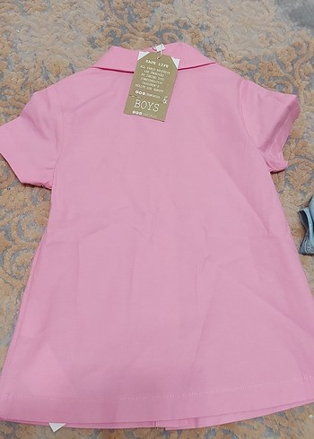 Panco Kız Çocuk Pembe Kısa Kollu Gömlek elbise - Görsel 4