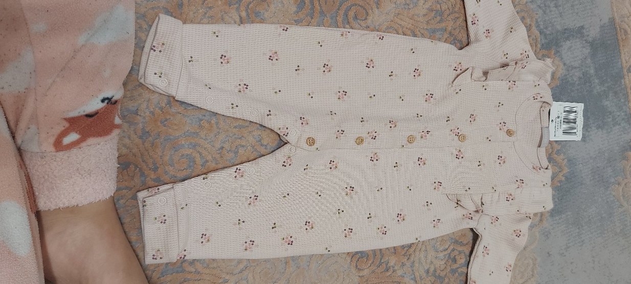 Nakışlı Fırfırlı Beyaz Bebek Tulumu - Görsel 4