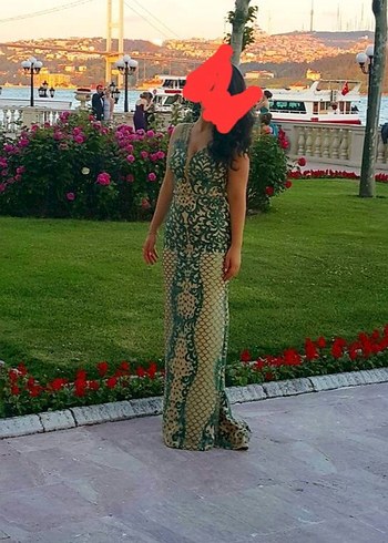 Dantel Detaylı Bohem Uzun Kadın Abiye Elbise - Görsel 8