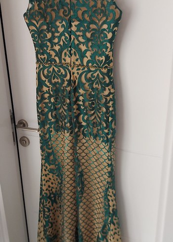 Dantel Detaylı Bohem Uzun Kadın Abiye Elbise - Görsel 5