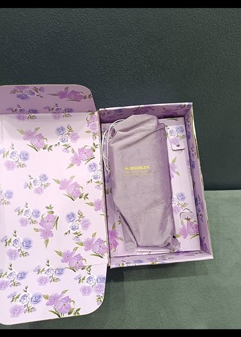 Pastel Mor Çiçek Desenli Termos Bardak - Görsel 2