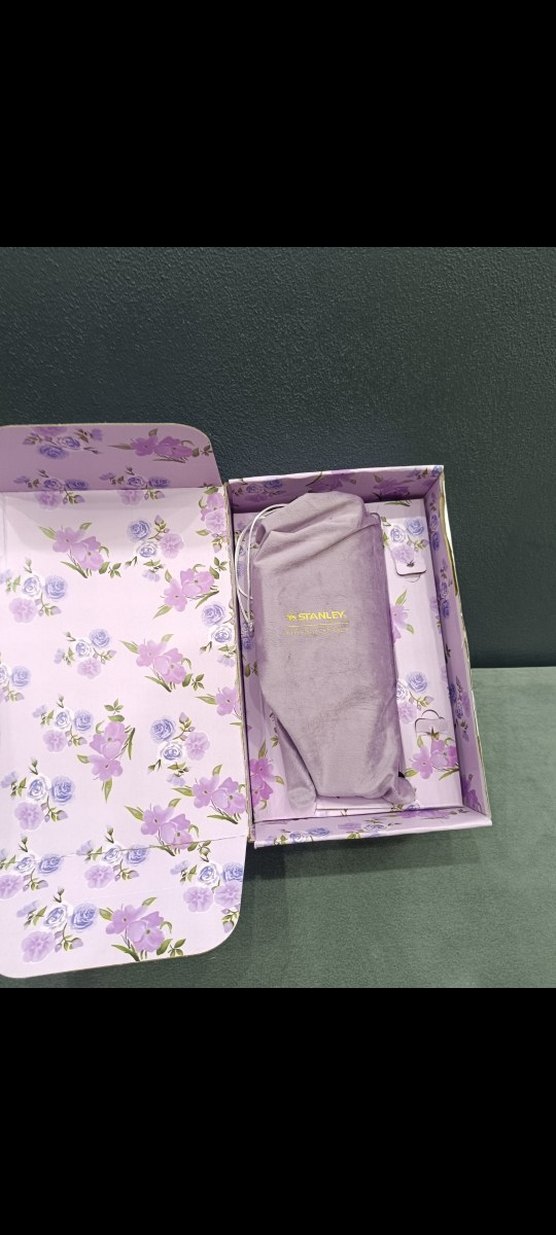 Pastel Mor Çiçek Desenli Termos Bardak - Görsel 2