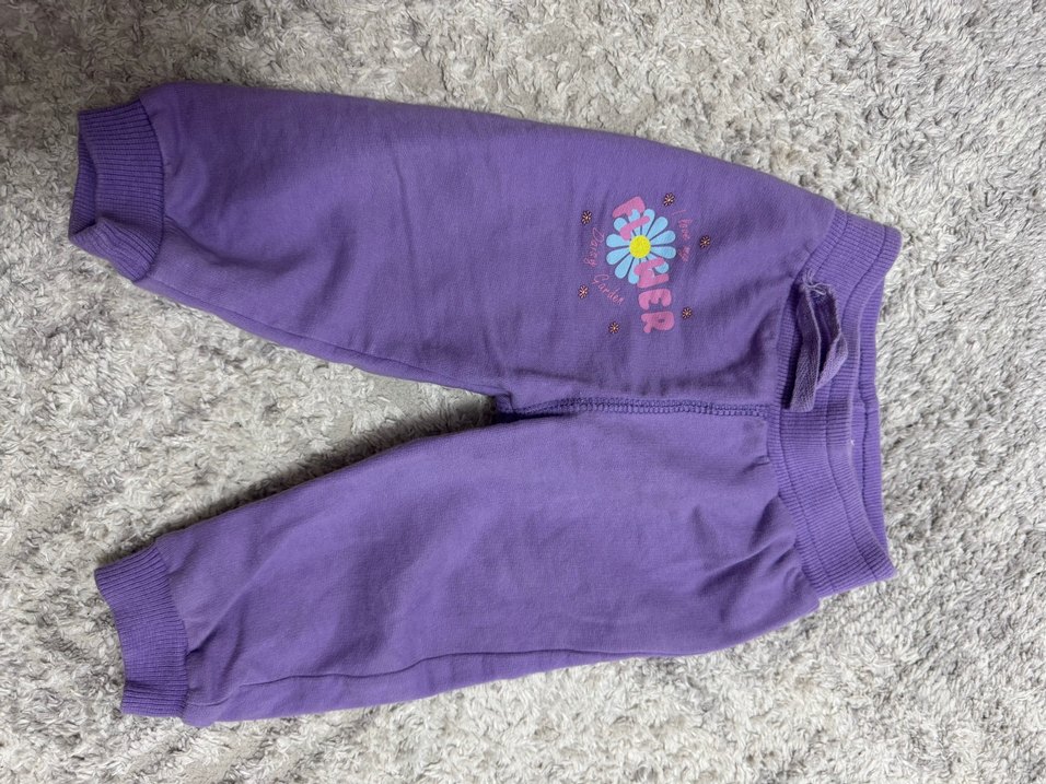 Mor Nakışlı Kız Çocuk Rahat Tayt - Görsel 2