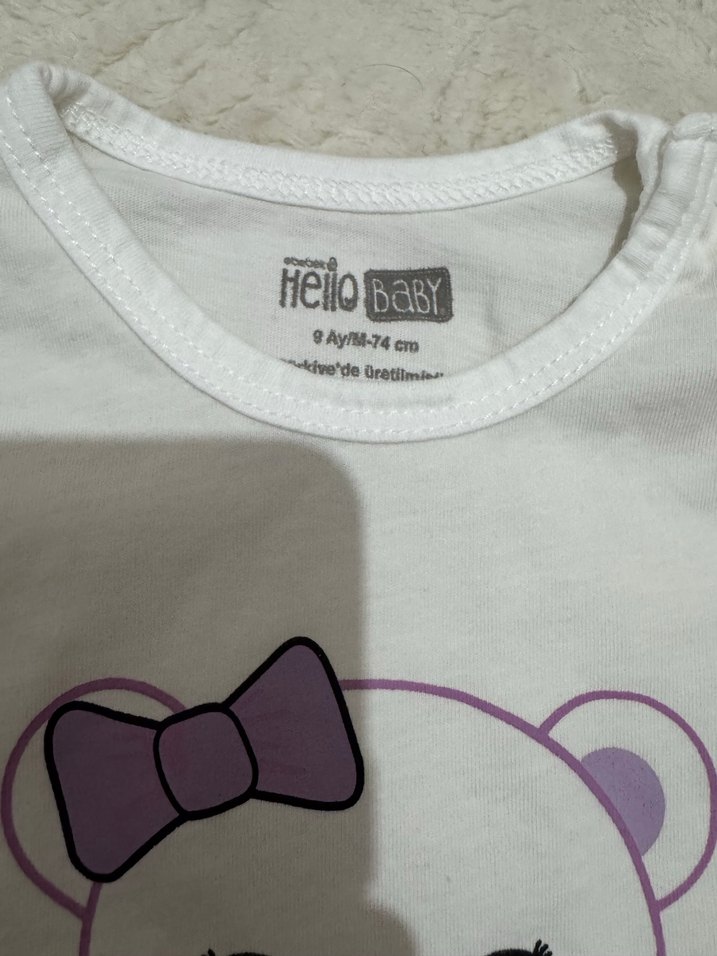 Kız Çocuk Beyaz Kısa Kollu Tişört - Görsel 2