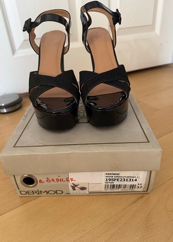 DERIMOD Siyah Platform Topuklu Kadın Ayakkabı - Görsel 3