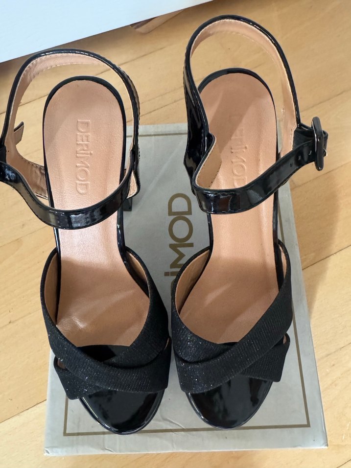 DERIMOD Siyah Platform Topuklu Kadın Ayakkabı - Görsel 2