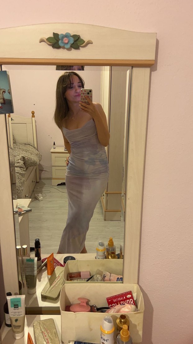 Zara Mor Drapeli Uzun Kadın Elbise - Görsel 4