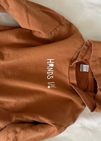 Kapüşonlu Erkek Çocuk Kahverengi Sweatshirt - Görsel 2