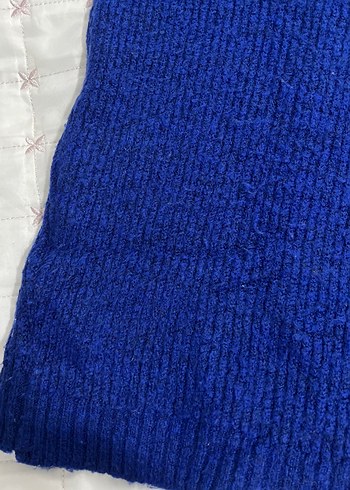 Kadın Mavi Örgü Basic Triko Kazak standart beden - Görsel 4