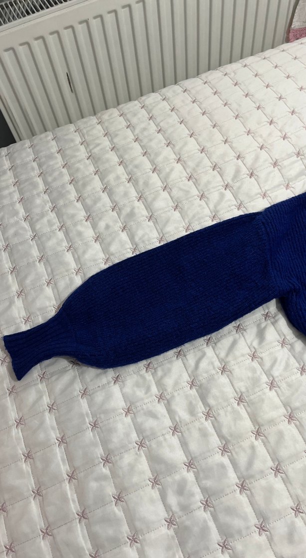 Kadın Mavi Örgü Basic Triko Kazak standart beden - Görsel 2