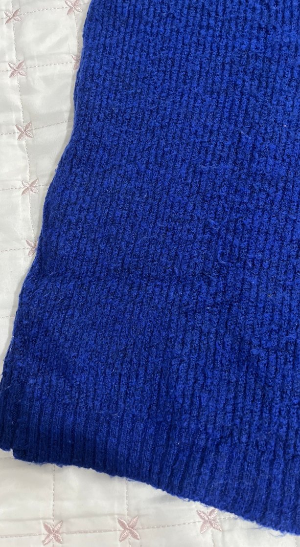 Kadın Mavi Örgü Basic Triko Kazak standart beden - Görsel 4