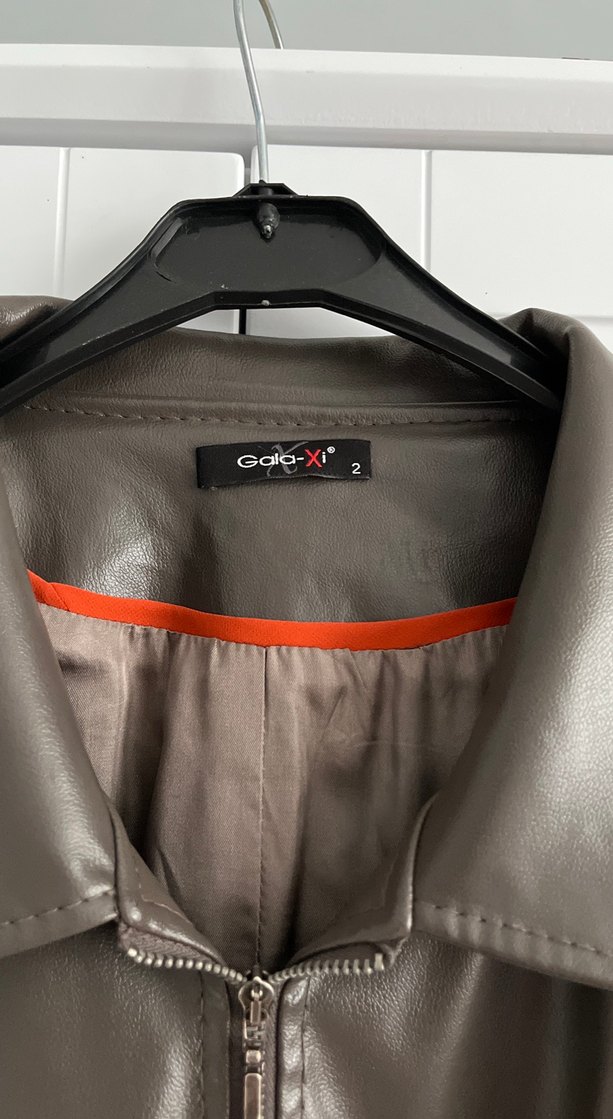 Kadın Gri Deri Midi Ceket - Görsel 3