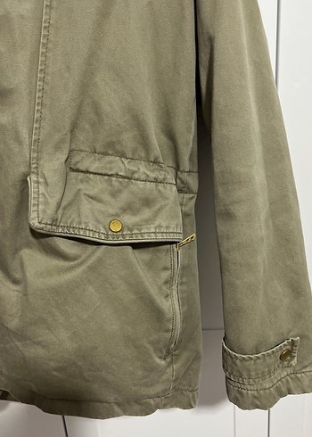 Gri Kadın Peluş Detaylı Midi Ceket - Görsel 3