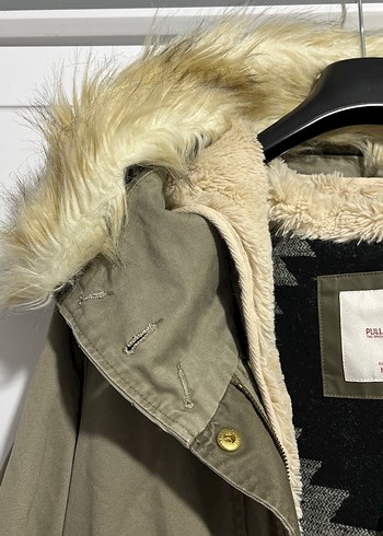 Gri Kadın Peluş Detaylı Midi Ceket - Görsel 4