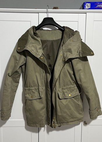 Gri Kadın Peluş Detaylı Midi Ceket - Görsel 6