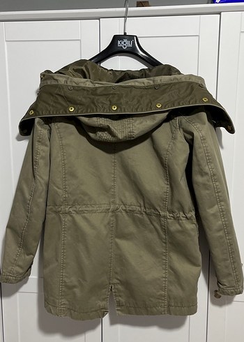 Gri Kadın Peluş Detaylı Midi Ceket - Görsel 8