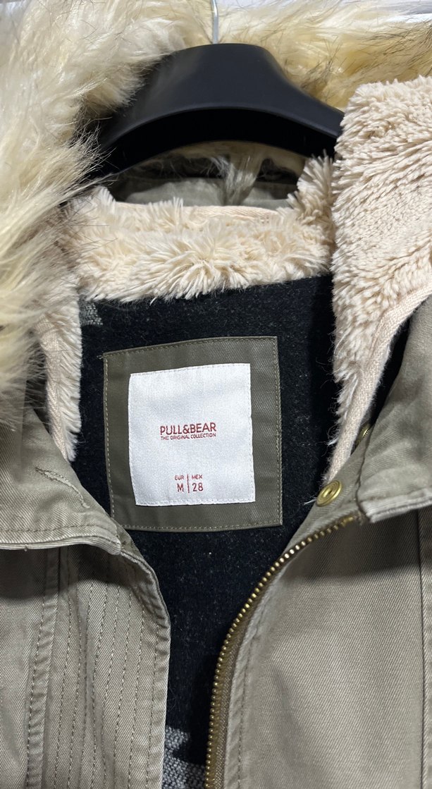 Gri Kadın Peluş Detaylı Midi Ceket - Görsel 2