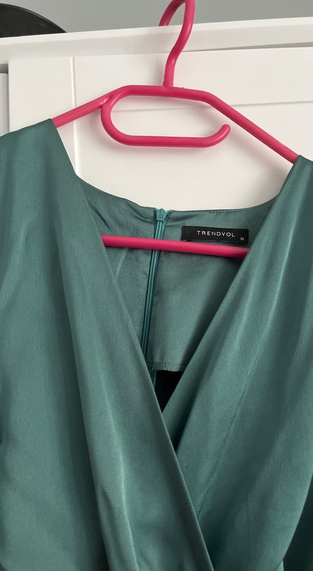 Parlak Yeşil Abiye Elbise - Görsel 5