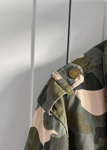 Kadın Kamuflaj Düğmeli Ceket - Görsel 5