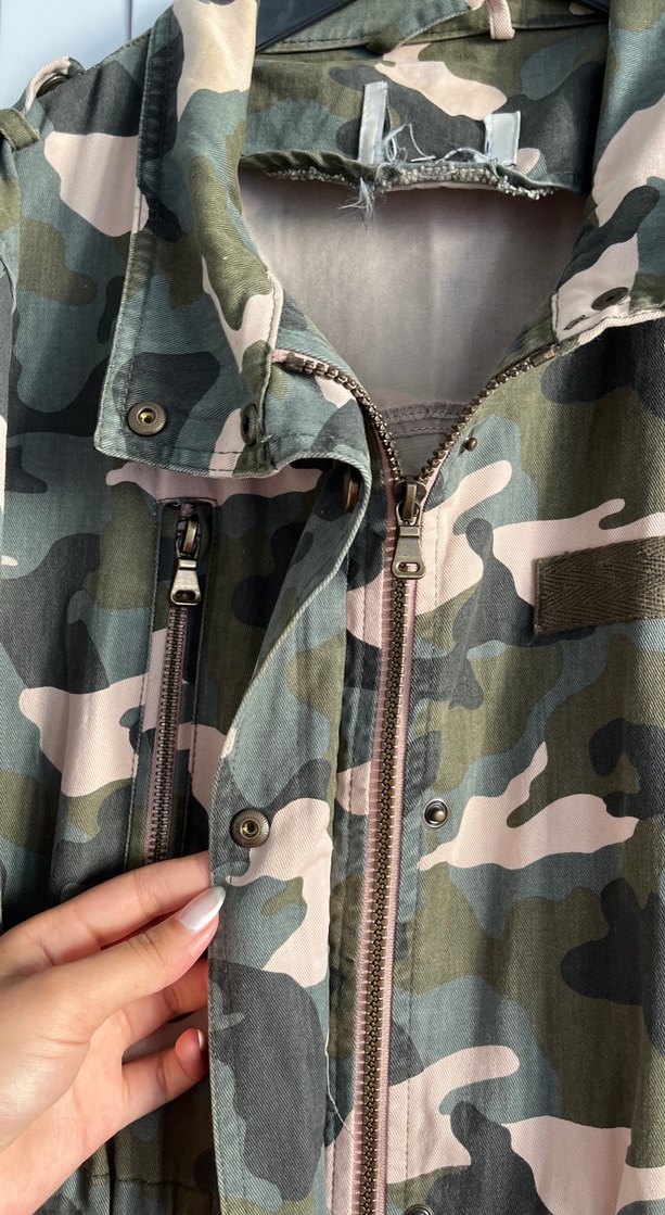 Kadın Kamuflaj Düğmeli Ceket - Görsel 3
