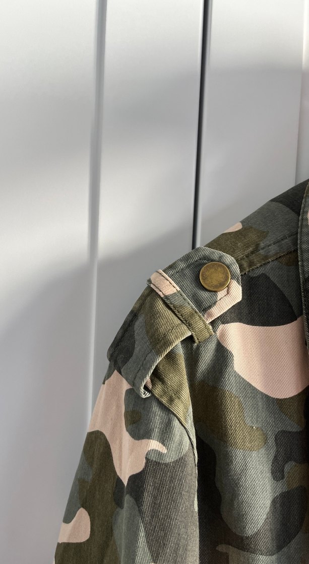 Kadın Kamuflaj Düğmeli Ceket - Görsel 5