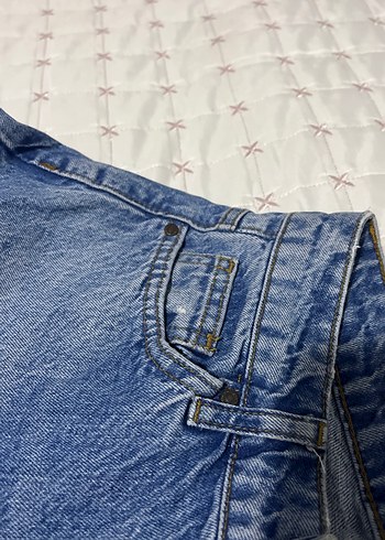 Kadın Mavi Denim mom jean - Görsel 4
