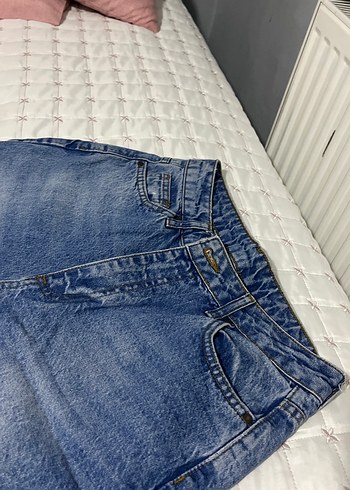 Kadın Mavi Denim mom jean - Görsel 2
