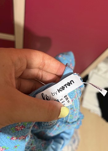 Mavi V Yaka   Mini boy Bohem Elbise - Görsel 6