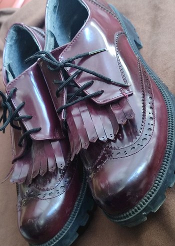 Bordo bot Oxford Ayakkabı - Görsel 4