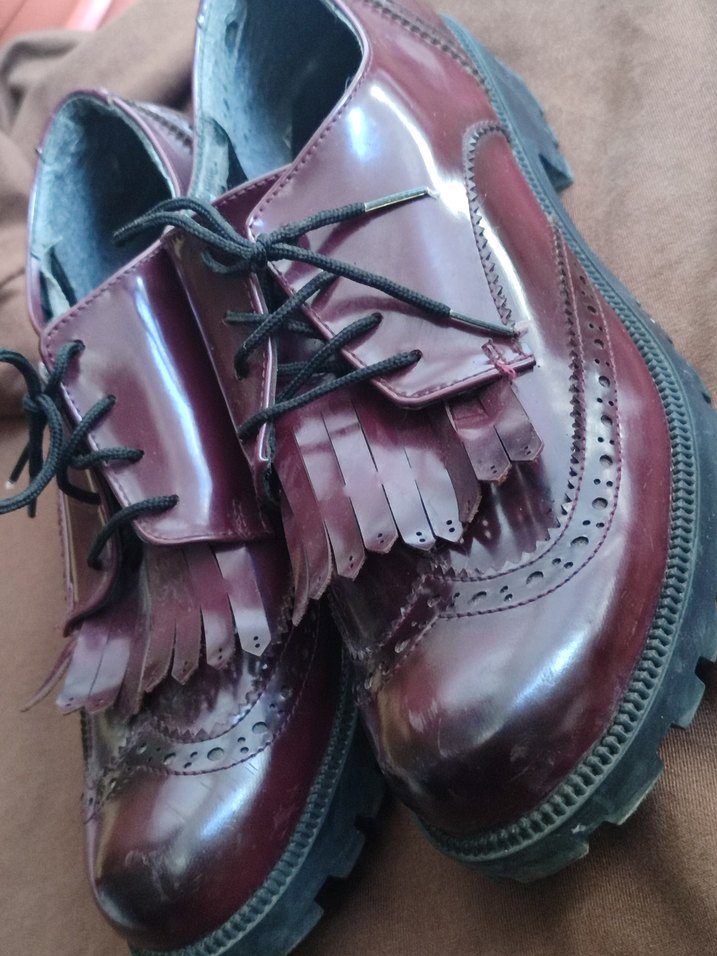 Bordo bot Oxford Ayakkabı - Görsel 4