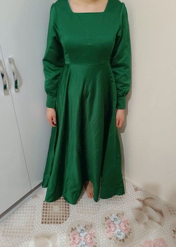 Yeşil kadın elbise abiye - Görsel 2