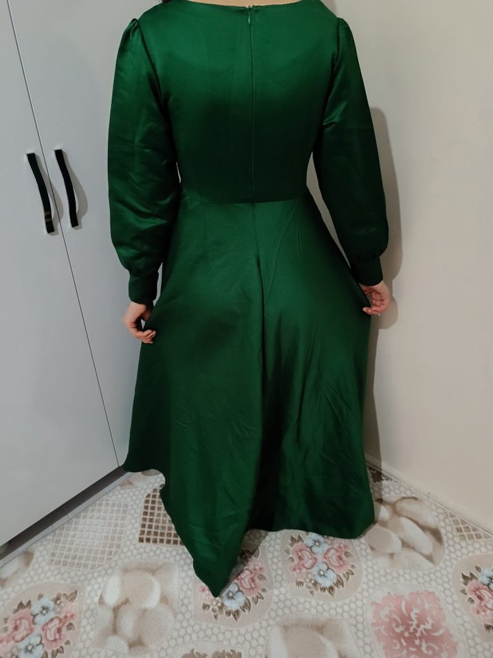 Yeşil kadın elbise abiye - Görsel 3